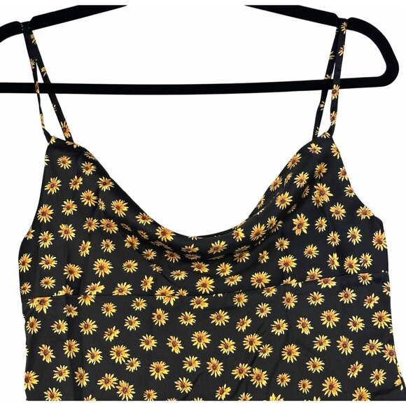 WeWoreWhat Black Babydoll Midi Slip Dress Size 6 Daisy Print Fairy Grunge NWT - Picture 6 of 13